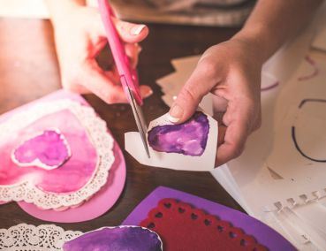 Painted hearts and crafts